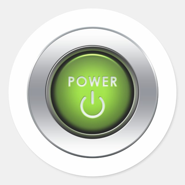 Power Button Classic Round Sticker (Front)