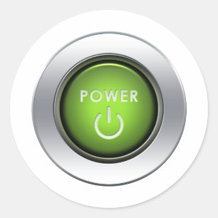Power Button Classic Round Sticker