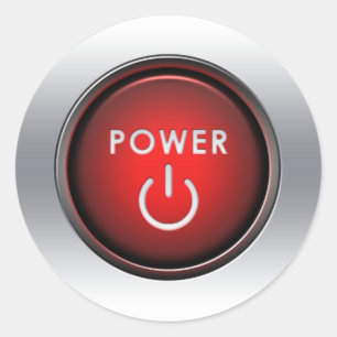 Power Button Classic Round Sticker