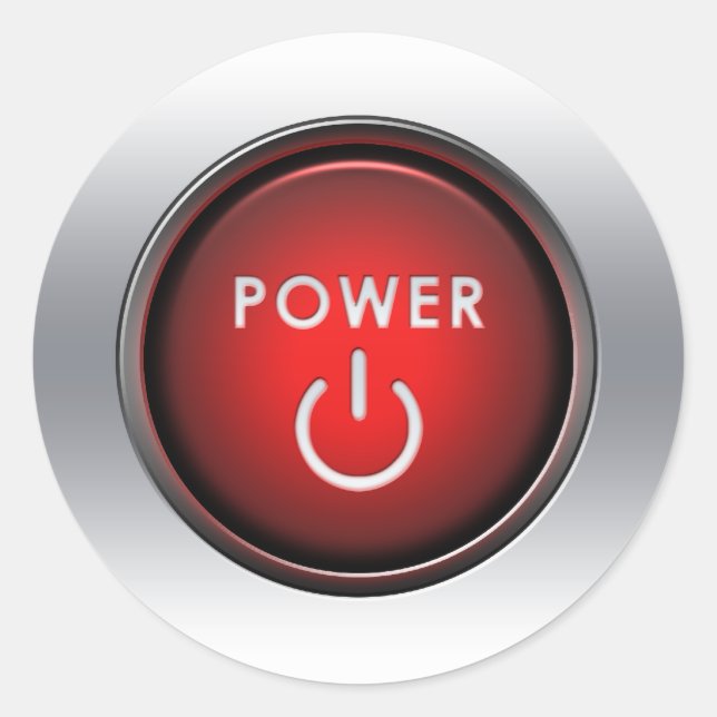 Power Button Classic Round Sticker (Front)