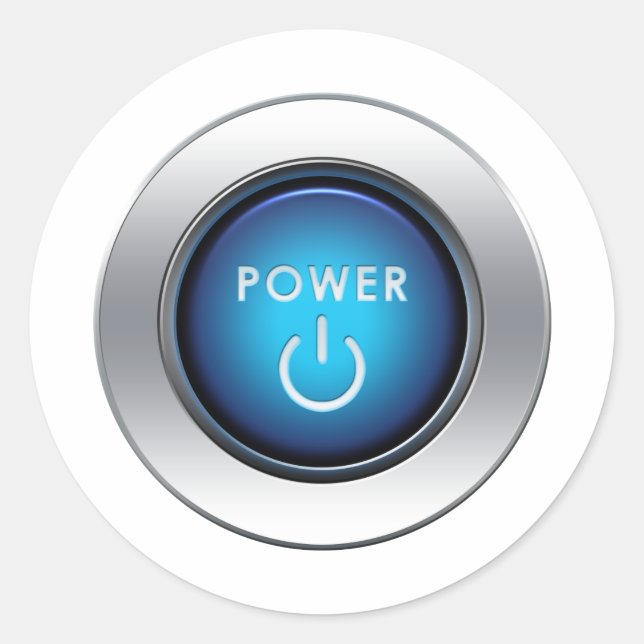 Power Button Classic Round Sticker (Front)