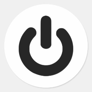 Power button classic round sticker