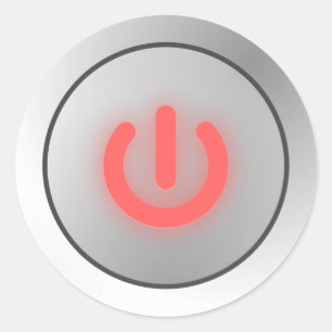 Power Button Classic Round Sticker