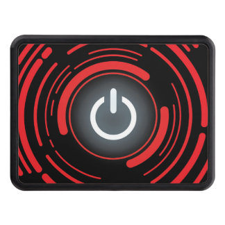 Power Button Glow Red Team Trailer Hitch Cover