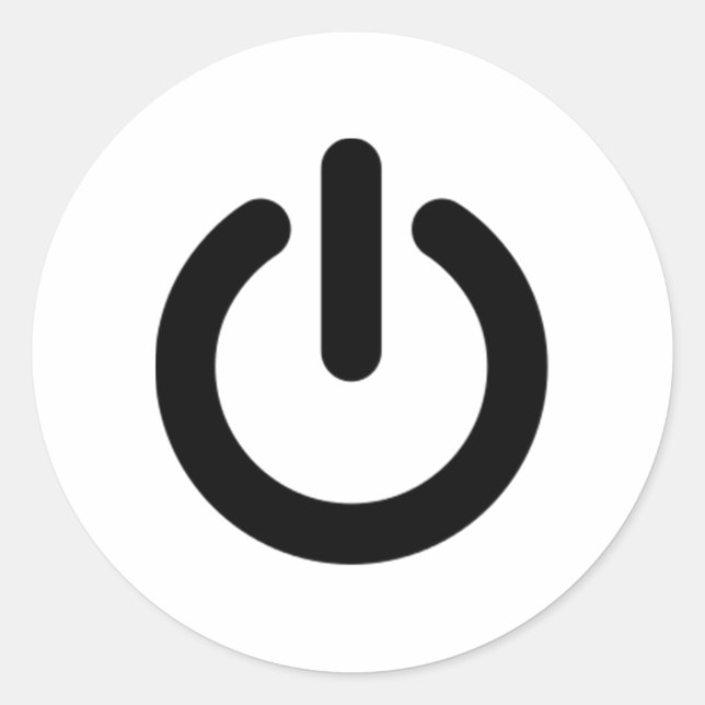Power Button Symbol Classic Round Sticker (Front)