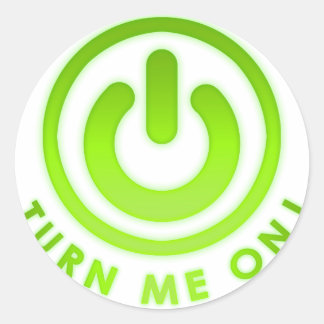 Power Button - Turn Me on Classic Round Sticker