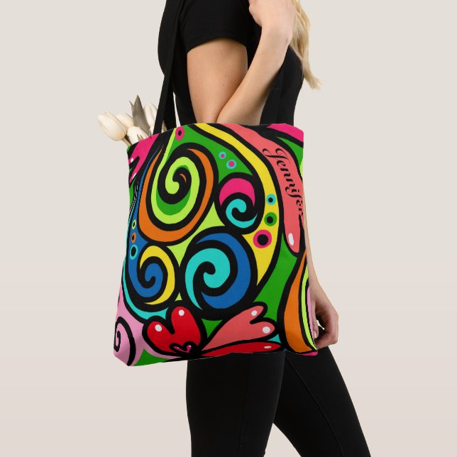 Power Colours Abstract Pattern Super Fun  Tote Bag (Close Up)