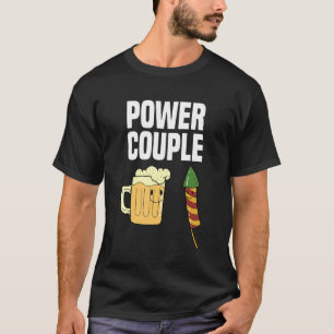 Power Couple Firework 4th Of July Patriotic Men W T-Shirt