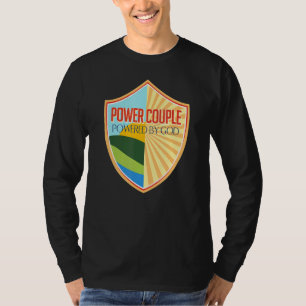 Power Couple Powered By God Christian Couple Graph T-Shirt