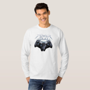 Power Duo Sleek Grey Gaming Long Sleeve T-Shirt
