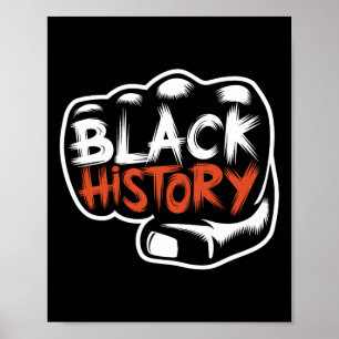 Power Fist Hand Inspiring Black Leaders Black Hist Poster