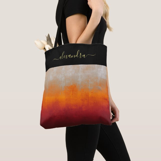 Power Girl Colours rustic ombre chic personalized Tote Bag (Close Up)