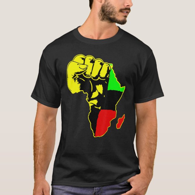 Power Hand African American Pride Black History Mo T-Shirt (Front)