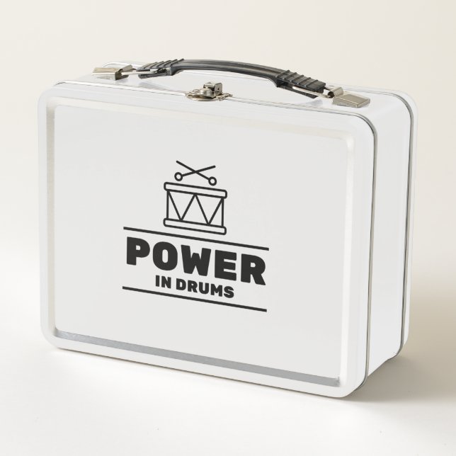 Power in drums metal lunch box (Front)