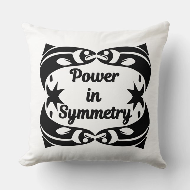 Power in Symmetry Throw Pillow (Front)