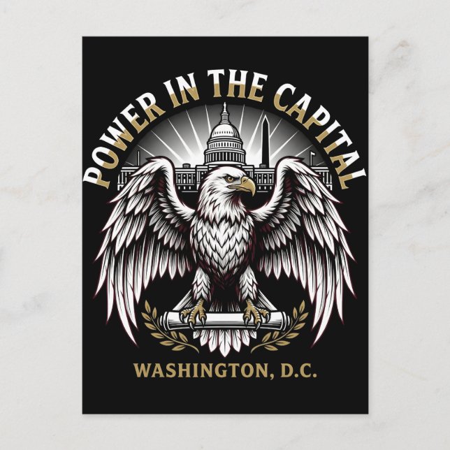 Power in the Capital Washington DC Bald Eagle Art Postcard (Front)