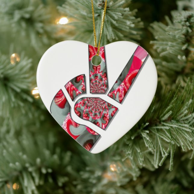 Power in the Palm: The Two-Finger Salute Ceramic Ornament (Tree)