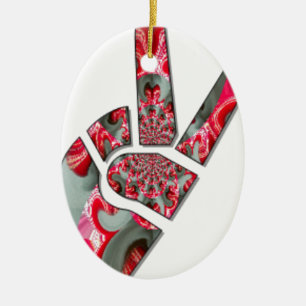 Power in the Palm: The Two-Finger Salute Ceramic Ornament