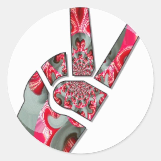  Power in the Palm: The Two-Finger Salute Classic Round Sticker (Front)
