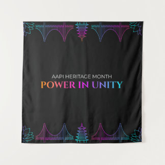 Power in Unity: AAPI Heritage Neon Art Collection Tapestry