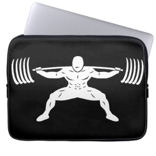 "POWER LIFTING" Sumo Power Squat Illustration Laptop Sleeve
