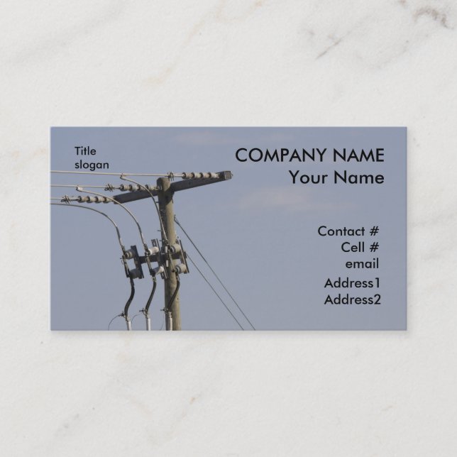 power line pole business card (Front)
