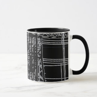 'POWER LINES" 11 oz. RINGER COFFEE MUG