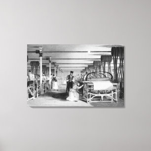 Power Loom Weaving, engraved by J. Tingle, 1835 Canvas Print