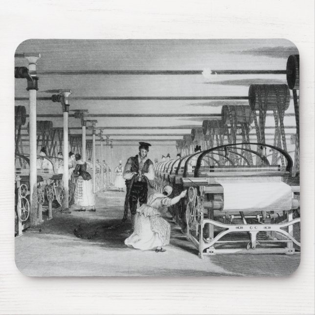 Power Loom Weaving, engraved by J. Tingle, 1835 Mouse Pad (Front)