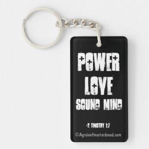 Power Love Sound Mind Bible Quote Keychain