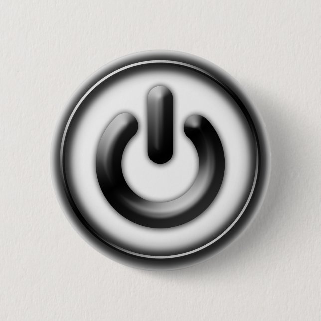 Power: Monochrome (white) 2 Inch Round Button (Front)