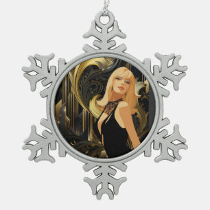 POWER OF BEAUTY #3 SNOWFLAKE PEWTER CHRISTMAS ORNAMENT