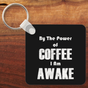 Power of Coffee (in White) Keychain