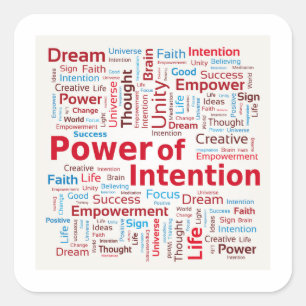 Power of Intention Word Cloud Success Colorful Square Sticker