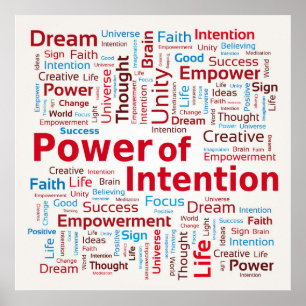 Power of Intention Word Cloud Success Colourful Poster