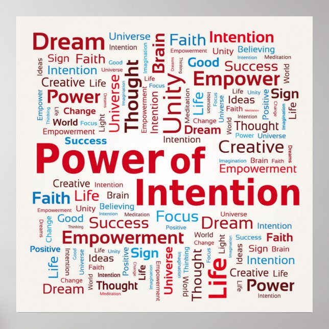 Power of Intention Word Cloud Success Colourful Poster (Front)