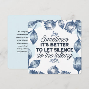 Power of Silence - Inspirational Quote Holiday Card