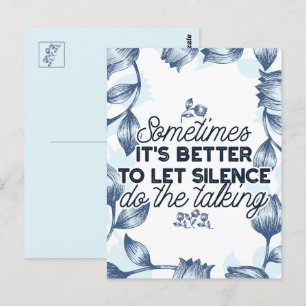 Power of Silence - Inspirational Quote Postcard