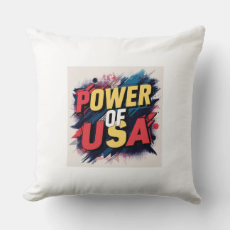 Power of USA Coussin - Bold Patriotic Design