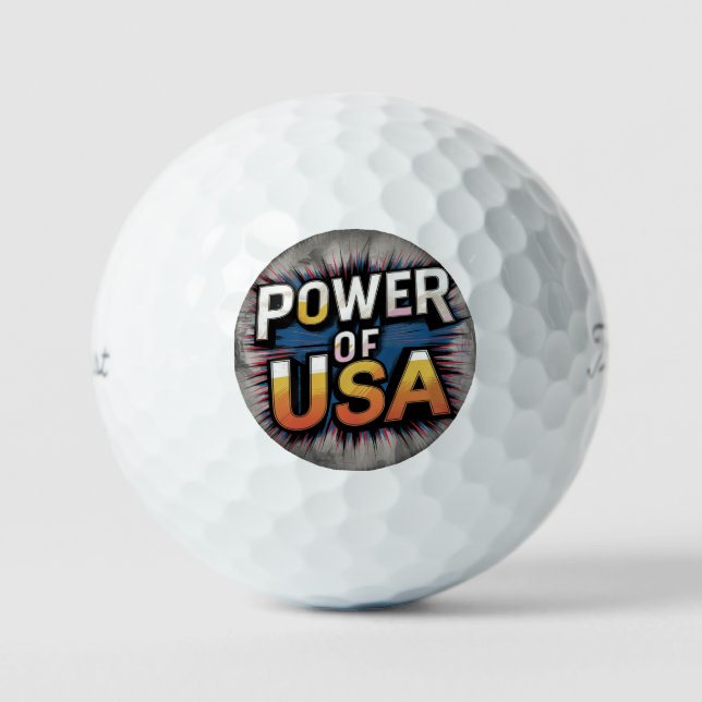 Power of USA Golf Ball - Patriotic American  (Front)
