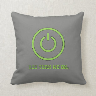 Power on Gamer You Turn Me On Throw Pillow