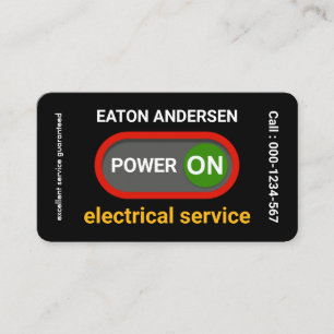 Power On Switch Electrical Wiring Business Card
