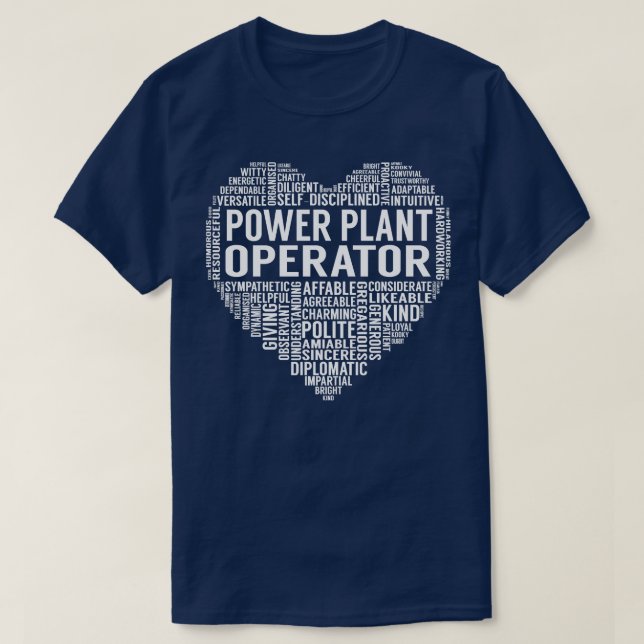Power Plant Operator Heart T-Shirt (Design Front)