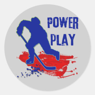 POWER PLAY HOCKEY CLASSIC ROUND STICKER