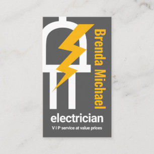 Power Plug Electrical Charge Powers Business Card