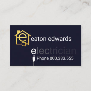 Power Plug Electrician Bokeh Business Card