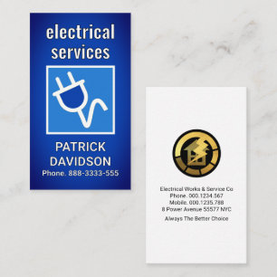 Power Plug On Blue Vignette Business Card