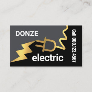 Power Plug Powers Lightning Business Card