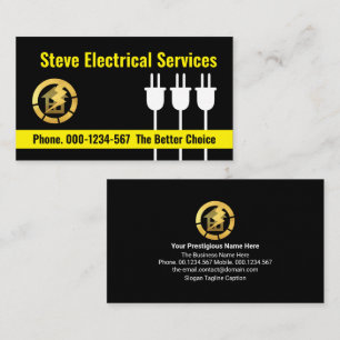 Power Plugs Charging Electrical Services Business Card