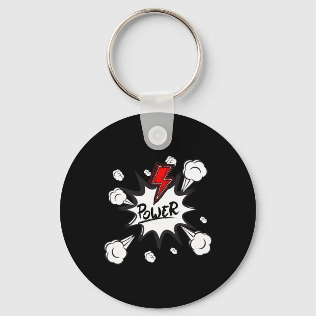 Power Puff Sticker  Keychain (Front)